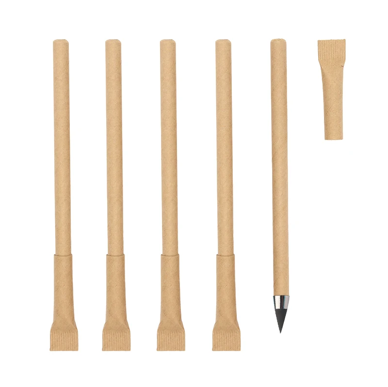 2023 рекламная переработанная бумага Экологически чистый подарок карандаш бумажный карандаш с пользовательским логотипом