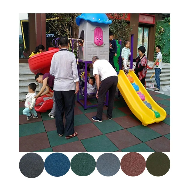 Anti-Slip Outdoor Playground Garden Walkway Park Yard Gym Safety Rubber Floor Tile Mats