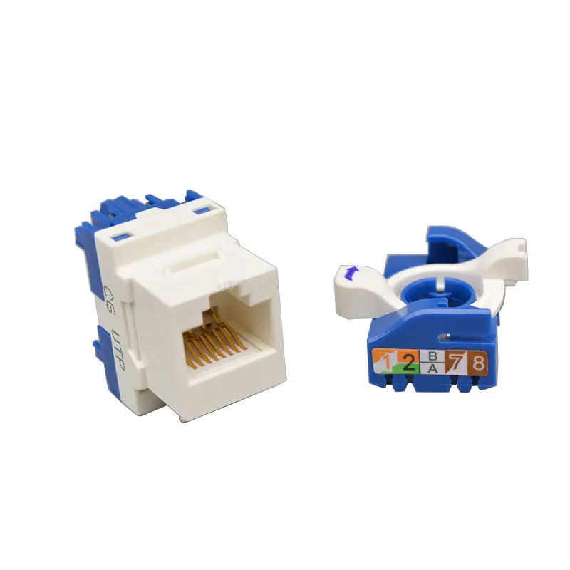 Whirling Wire CAT6 RJ45 Toolless LAN Insert Keystone Ethernet Module Jack Gigabit UTP Tool-free Internet Socket