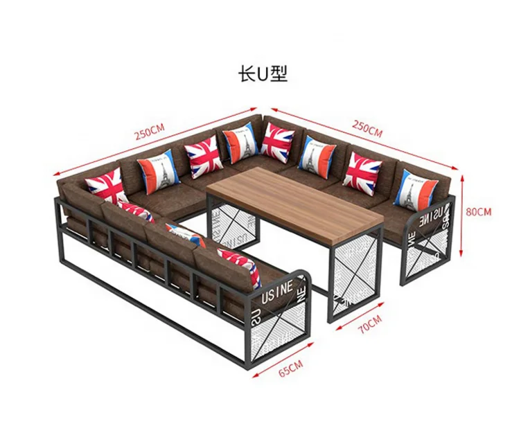 Hot sale U shape custom elegant night club booth sofa