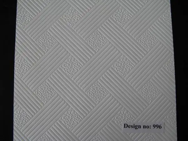 Interior Design Vinyl Faced PVC Gypsum Ceiling Board