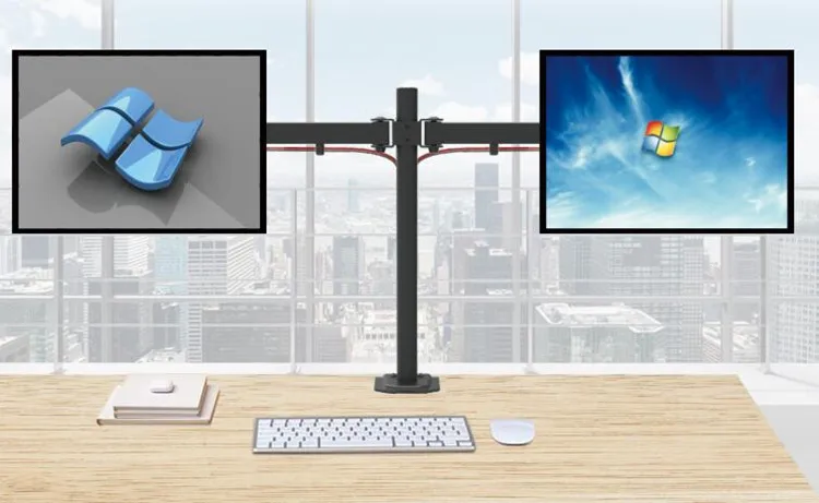 
Hot Selling Computer Economical Dual Monitor Mount 13-27 Inch LCD Monitor Desk Monitor Mounts 