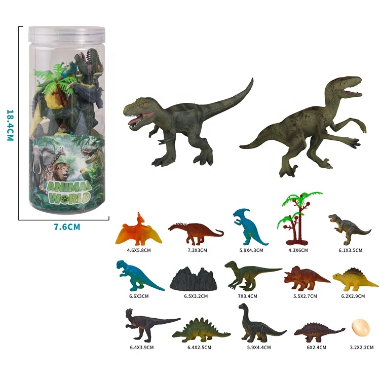
13 Pieces Dinosaurs Toy Set Gifts For Boys And Girls PET Tank 