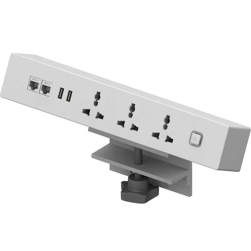 DIY Table Clamp Power Strip with USB Metal Outlet Desktop Surge Protector Standing Desk Clamp Power Station Desktop Mount Outlet
