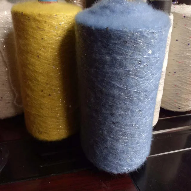 Factory hot sale feather fancy yarn  Polyester knop yarn fancy yarn for knitting and Weaving