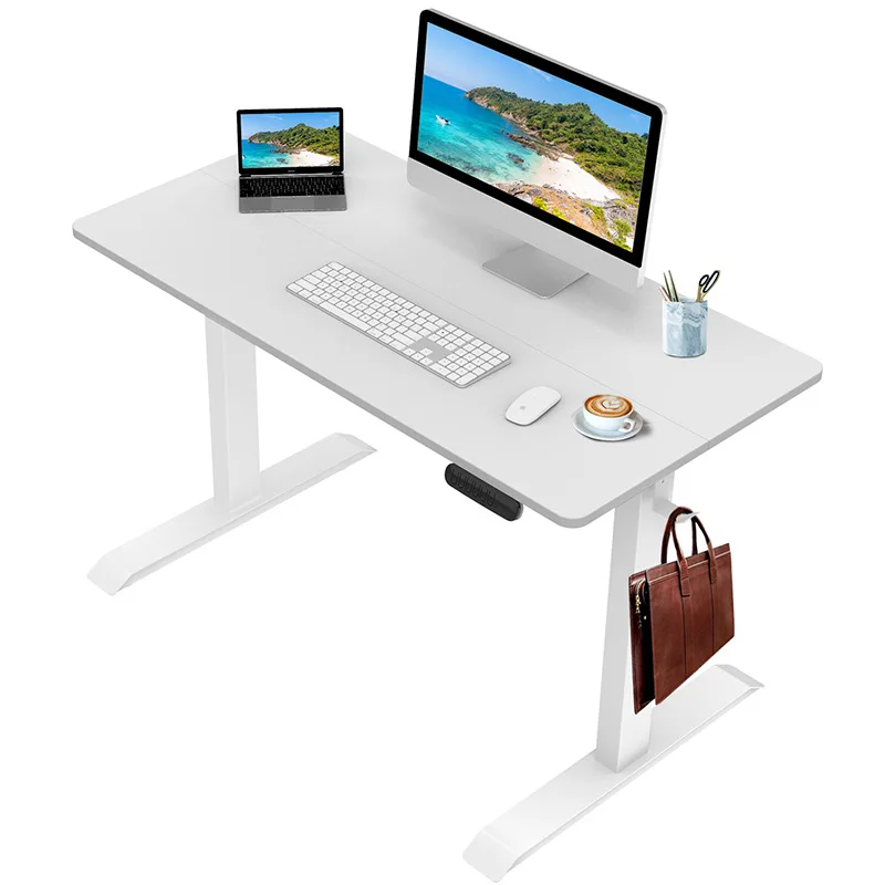 Rising MDF Desk Top Sit To Stand Long Large height-adjustable Standing Desks Workstation for Home Office Electric with Keyboard
