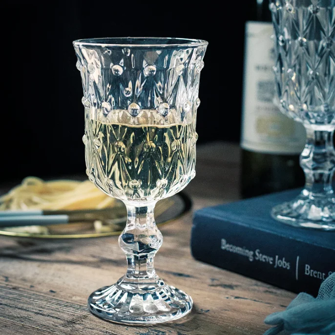 Wine Whiskey Cup Transparent embossed Shot Glasses of 6