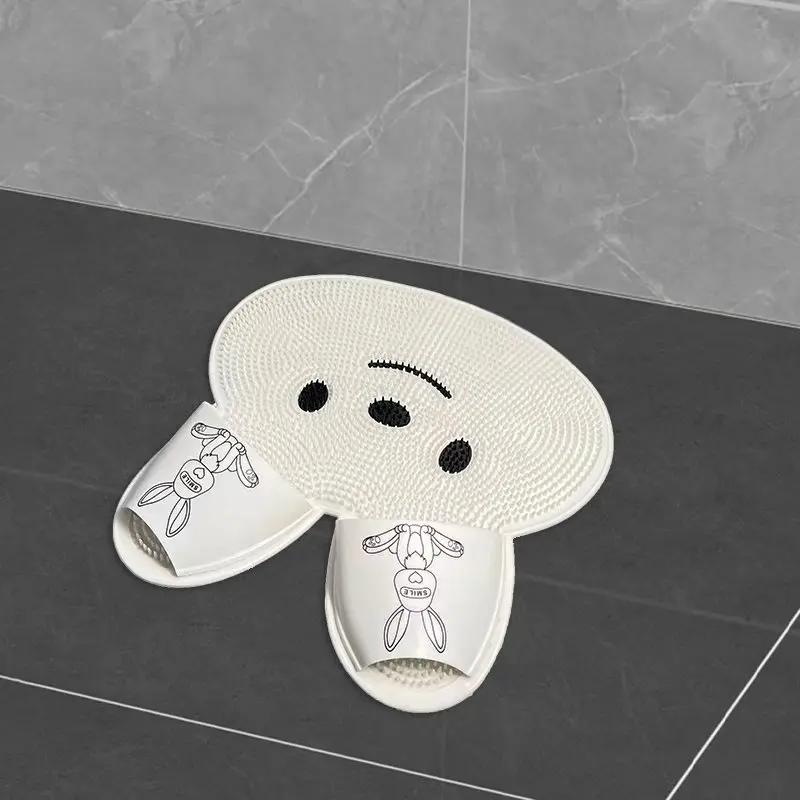 Body Shower Brush Foot Wash Mat Non Slip Rabbit Reusable Bath Massage Cushion For Relaxation