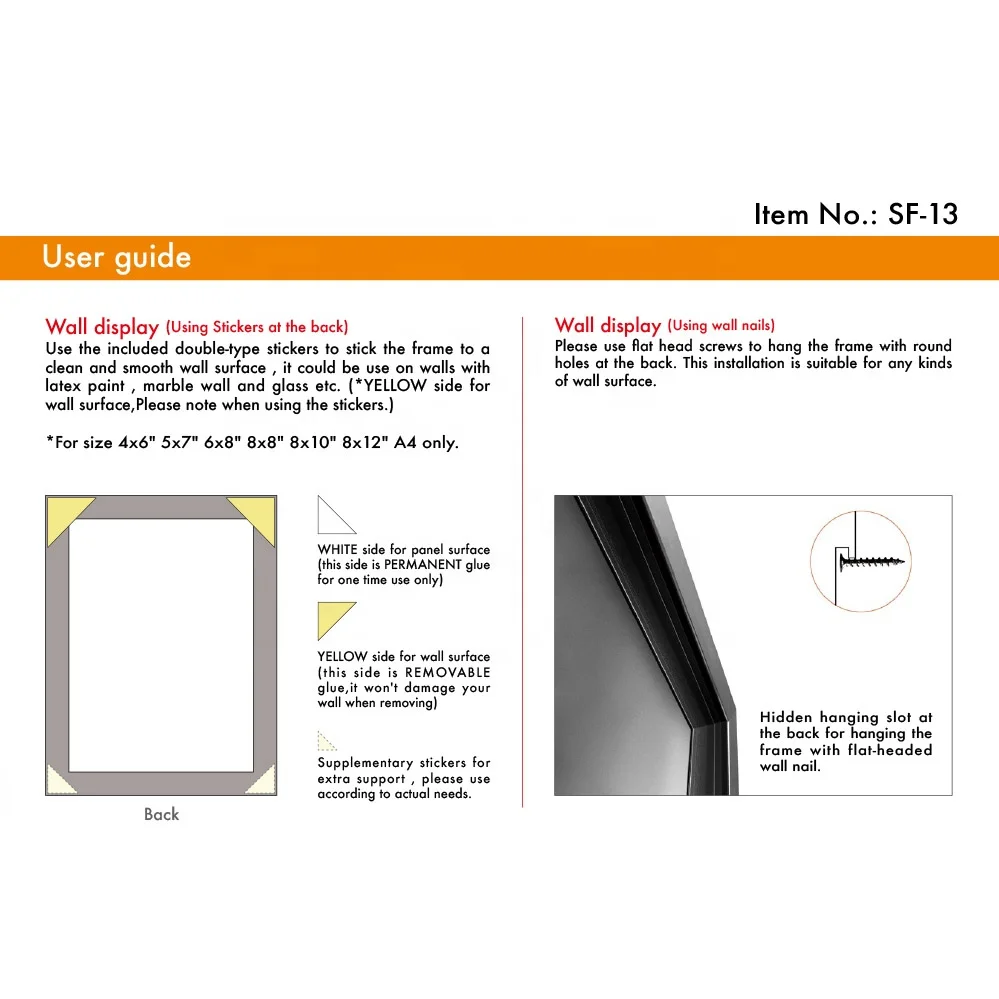 Small Quantity Customization Magnetic Photo Frame Aluminium Gold Metal Photo Frame Photo Wall for  Wall Decoration