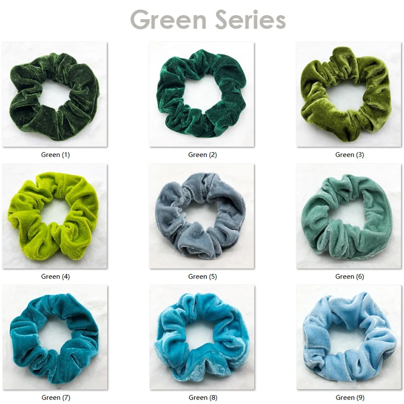 Solid color plain designer velvet Elastic Hair Scrunchies accessories for girls and woman