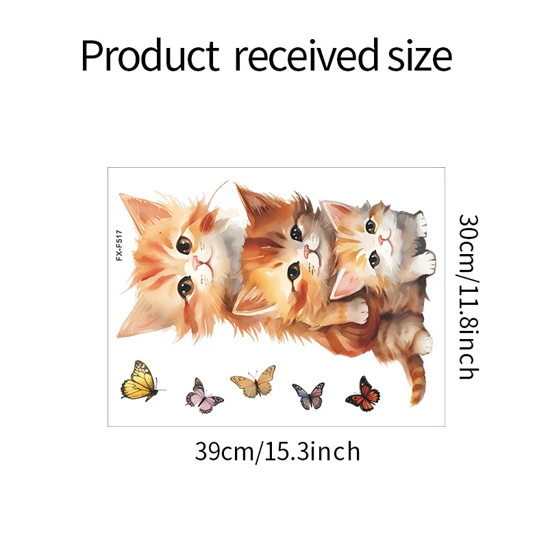 3D Cats Wall Sticker Hole View Bathroom Living Room Decoration Home Decor Animal Vinyl Decals Art Poster Cute Toilet Stickers