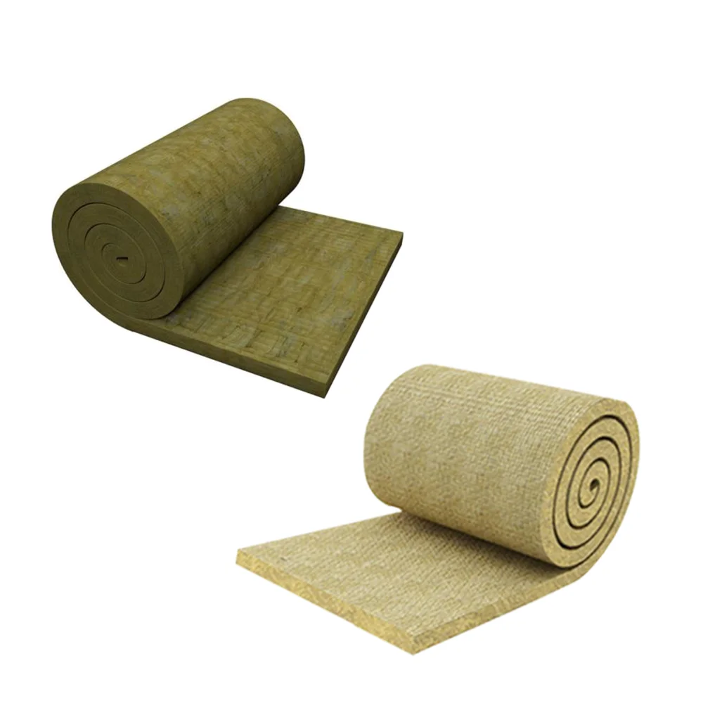 Good Quality Rock Wool Blanket 80Kg Density Rock Wool Wire Mesh Pipe Insulation (1600376285662)