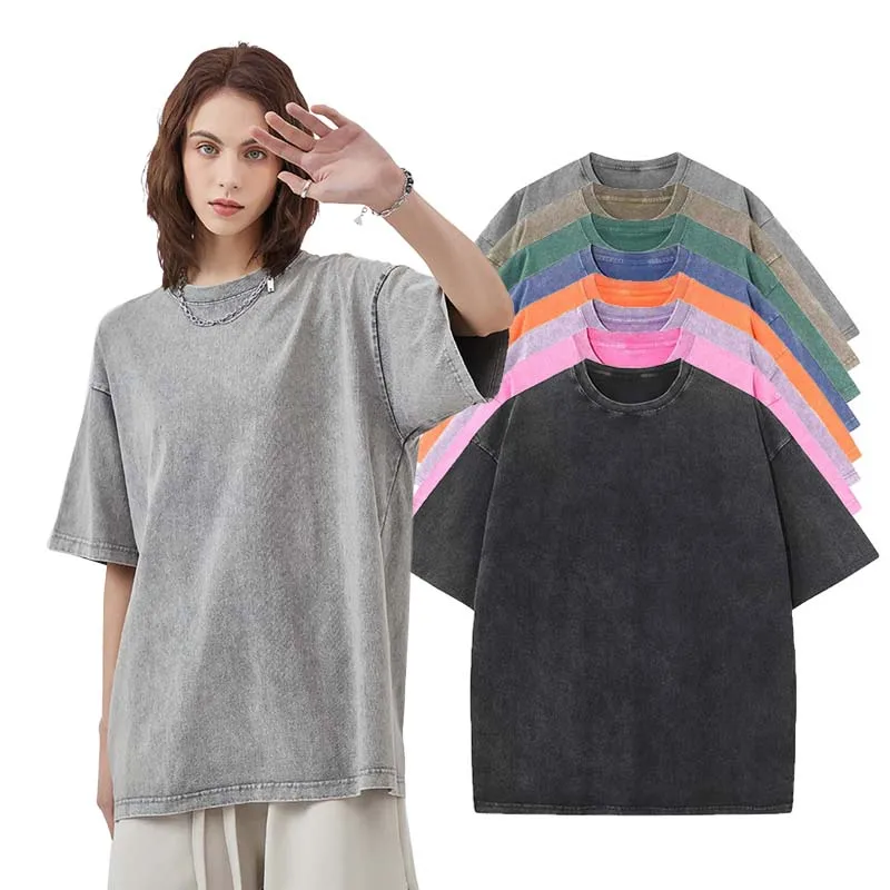 2023 Spring and Summer New Arrivals Fried Snowflake Batik Washed T-Shirt High Street Retro Trendy Brand Short-sleeved T-Shirt