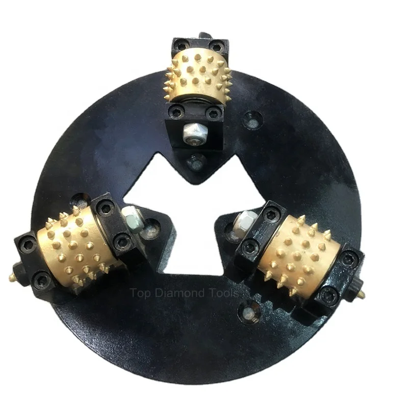 Revager Diameter 230mm or 270mm Bush Hammer Tool Plate With 3 Rolls or 6 Rollers for creating a bush hammered surface