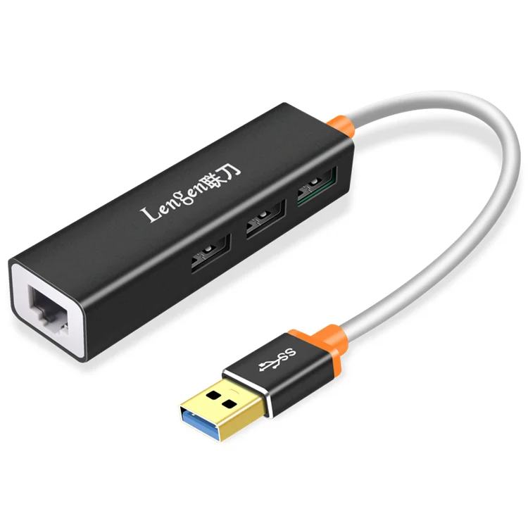 Lengge1 RJ45 to USB3.0 to 100m network card +3.0USB+2.0USB Transmission Rate 10/100Mbps