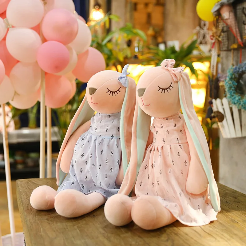 Cute Cartoon Long Ears Rabbit Doll Baby Soft Plush Toys For Children Rabbit Sleeping Mate Stuffed Plush Animal Toys Infants 35CM
