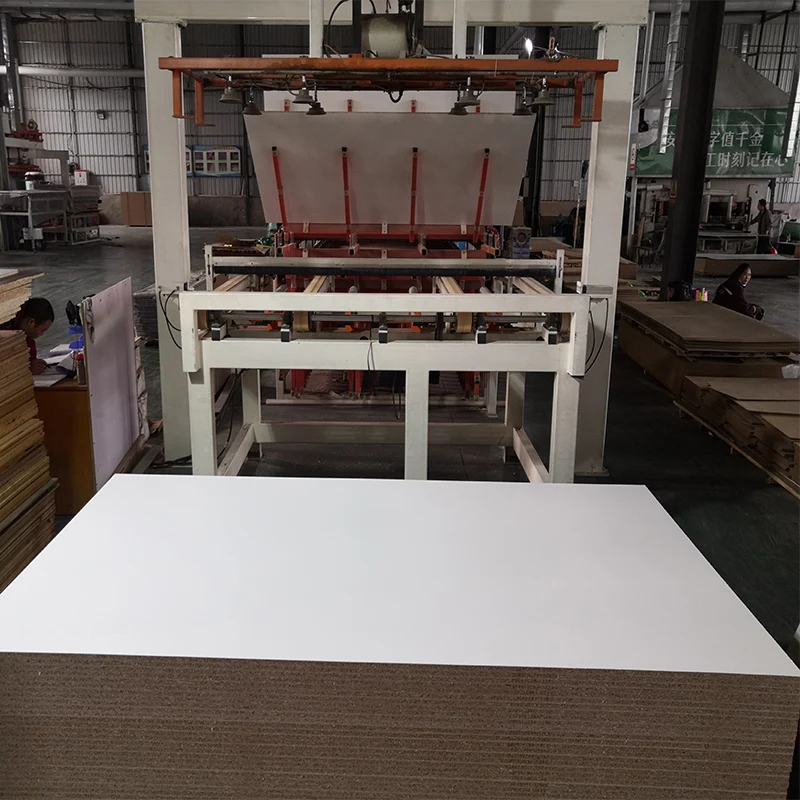 White Melamine Boards Mdf  Laminated Wood Boards E1 Particle Board 16mm 18mm 25mm for Furniture Use