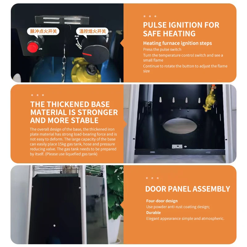 King Flame Fire gas propane Fireplace With Touchable Stand TB-26