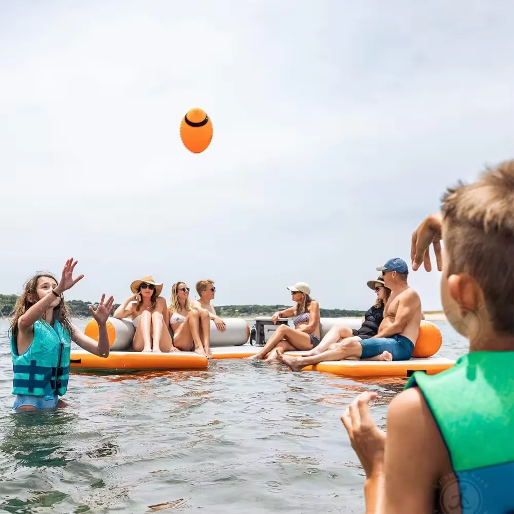 Outdoor Beach Pool Lounger Inflatable Floating Water with Backrest Drop Stitch Water