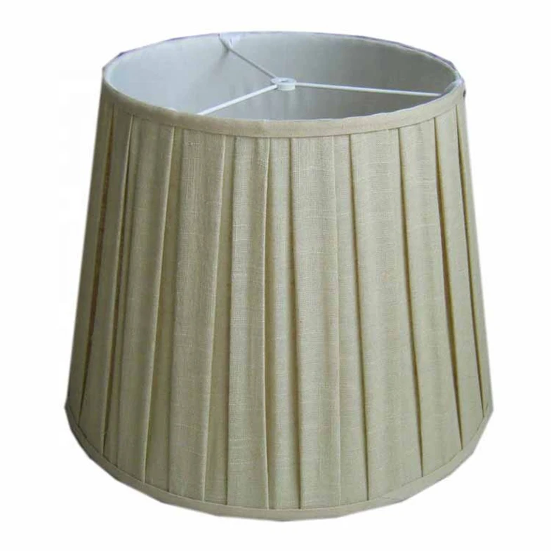 Wholesale Pleated Modern Round Lamp Shade Linen Fabric Lampshade