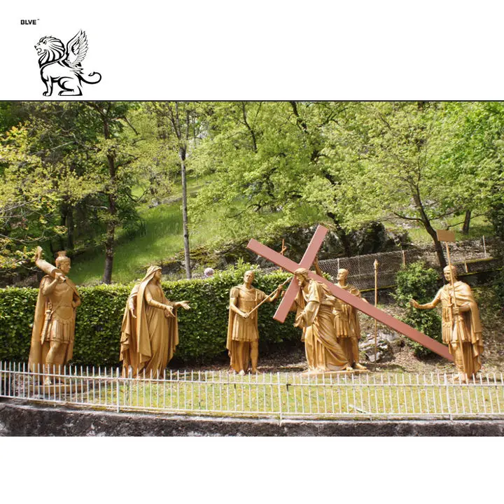 BLVE Custom Outdoor Church Metal Famous Religious Life Size Bronze Christ Jesus Statues Stations Of The Cross Sculpture
