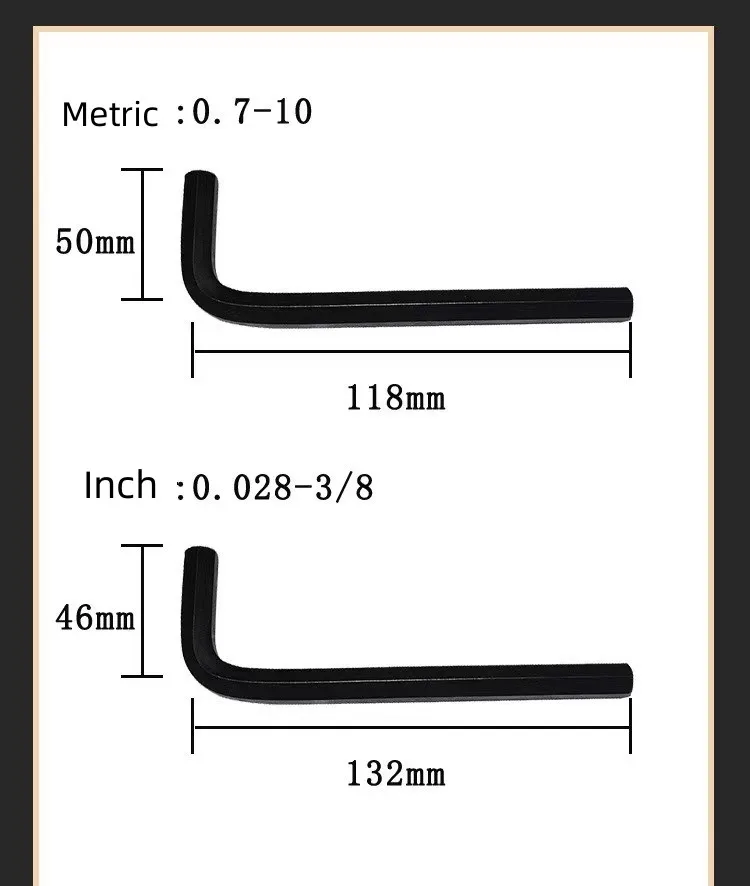 30 pcs CRV black Oxide L shape Hex Allen Key Set