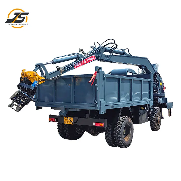 Double legged gripper with good stability self loading and self dumping sugarcane machine