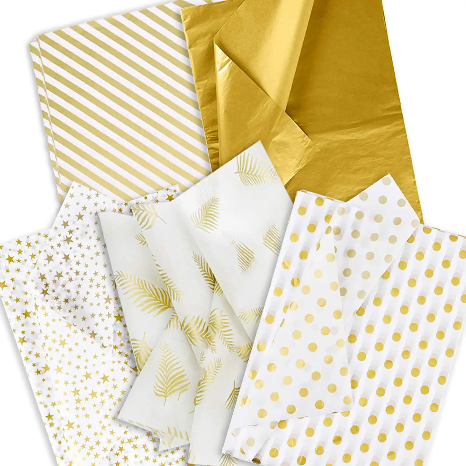 Premium Gift Wrapping Tissue Paper Sheets Hot-stamp Tissue Paper Christmas Design Metallic Gold Tissue Paper Sheets