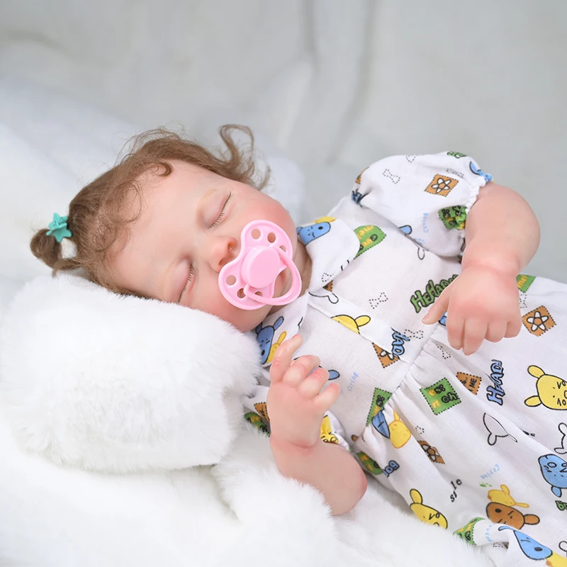 18inch Full Body Vinyl Reborn Baby Doll Meadow Newborn Baby Size Handmade Hand-root Hair 3D Painted Visible Veins Real Pictures