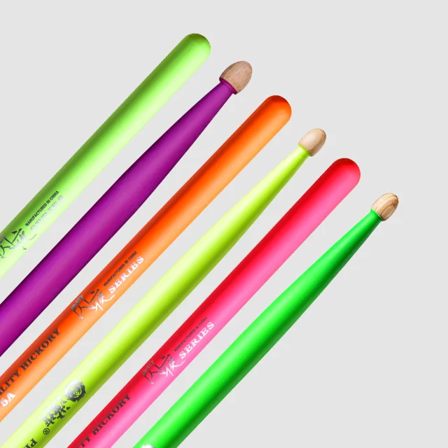 Custom Colorful Luminescence uv drumsticks 7A with wood tips Indoor entertainment product