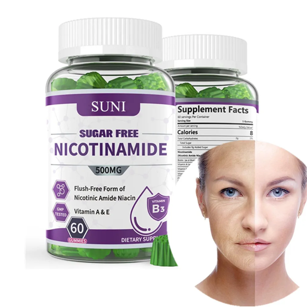 Hot Sale NAD+ supplement nad resveratrol Sugar-free nicotinamide 500 mg gummy vitamin B3 nicotinamide supplement gummies