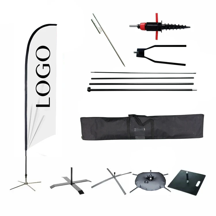 Outdoor Advertising Promotion Custom Flying Banners Stands Bali Bow Sail Swooper Teardrop Feather Beach Flags