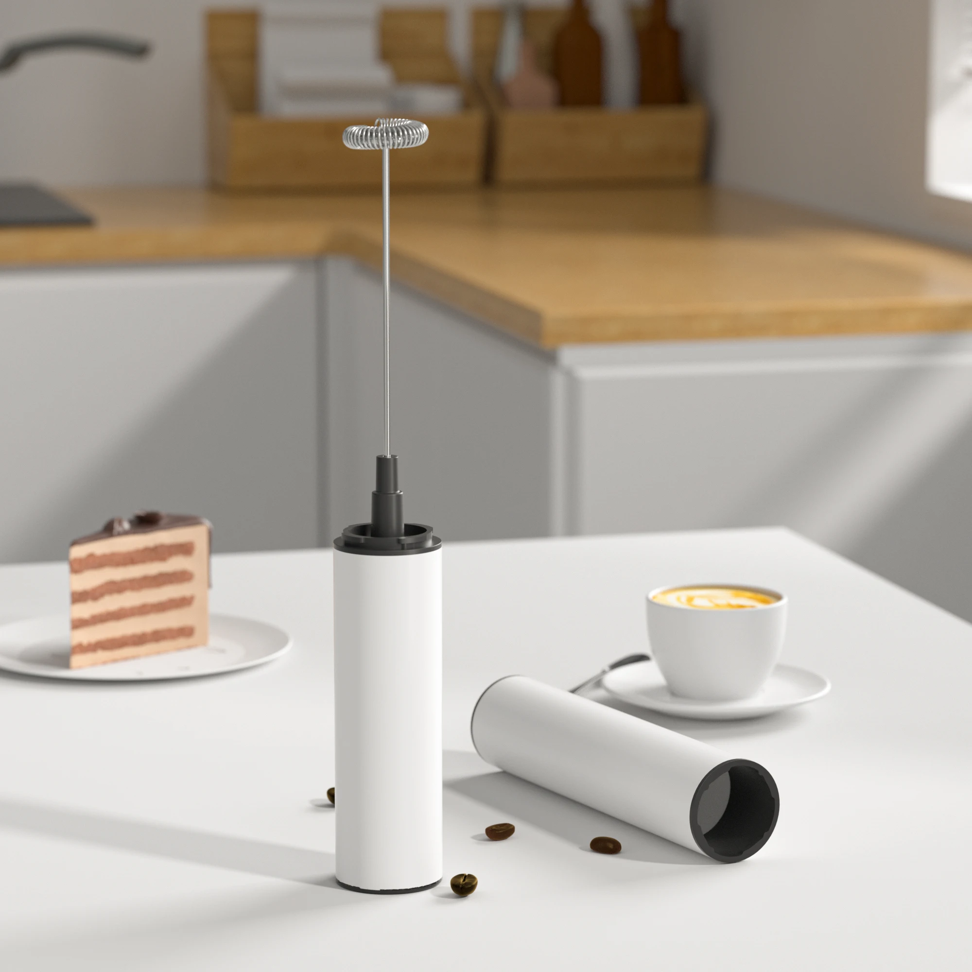 Mini White Electric Automatic Milk Frother USB Electrico Rechargeable Portable Handheld Milk Frother Electric