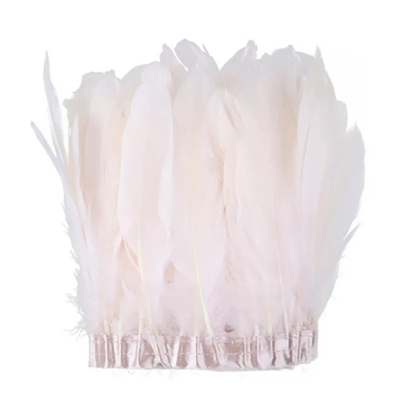 Dyed White orange feathers trimming carnival costume costume goose feather trim fringe For DIY Crafts Costume