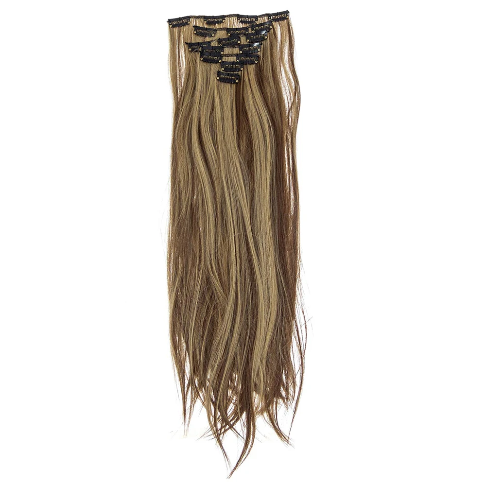 Wholesale Price Brown Long Wavy Synthetic Hair Pieces Hair Accessories