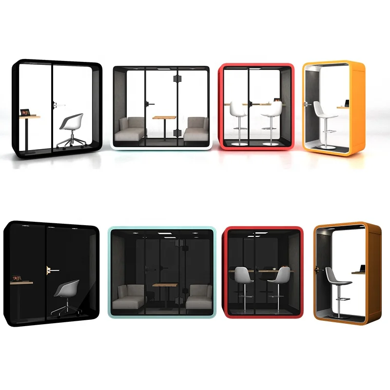 2024 Public Privacy 4 6 Persons Work Sound Isolation Office Pod Portable Foldab Meeting Recording Soundproof Booth