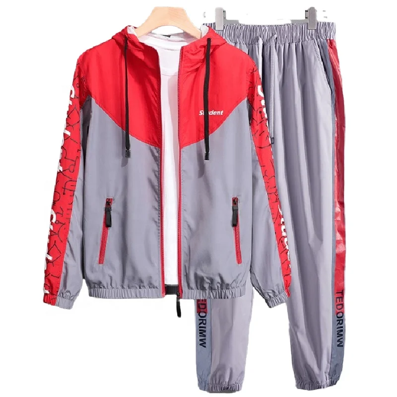 Men Track Suit Custom Design Sports 2019 Womens 2 Piece Outfit Plain Dyed Full Length Japan Style Knitting S-M-L-XL-XXL Picture