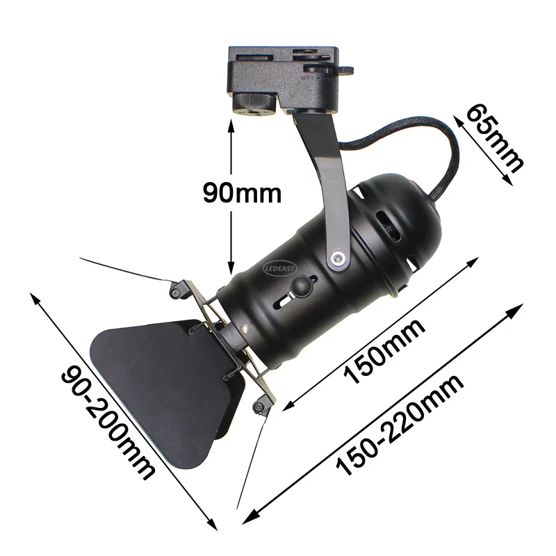 LEDEAST TGU41 2 3 4 wire MR16 GU5.3 Socket Small Barn Door Track Light Lamp Holder  GU10 Spot Light Fixture