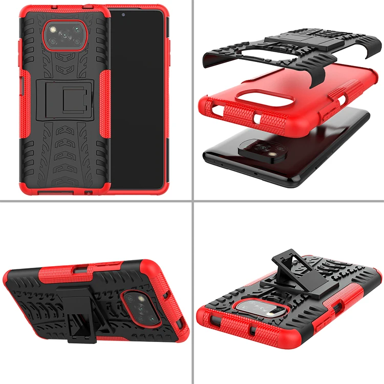 mobile phone accessories factory in china armor Rugged Armor back cover For Xiaomi Poco X3 Case