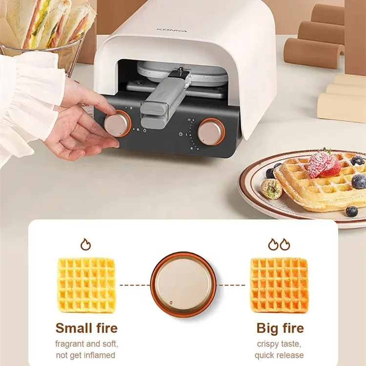 Multi-function Breakfast maker Waffle Sandwich cooker Retro Oven Design 600W Non-stick multifunctional breakfast machine