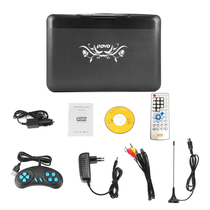 10 2 дюймовый экран новейший 13 9 портативный DVD EVD плеер с TV FM USB функция игры Поддержка вилки UK EU US