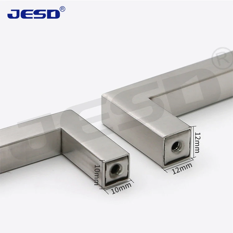 2023 New Style  Furniture Hardware Fittings Stainless Steel Square Shape Drawer Desk Handle Kitchen Cabinet Door Handles