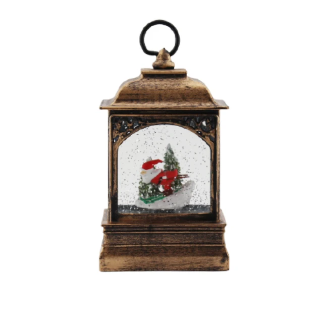 Funny Christmas Decoration Lamp Christmas Water Swirling Glitter Snow Globe Lantern for Festival Table Decor