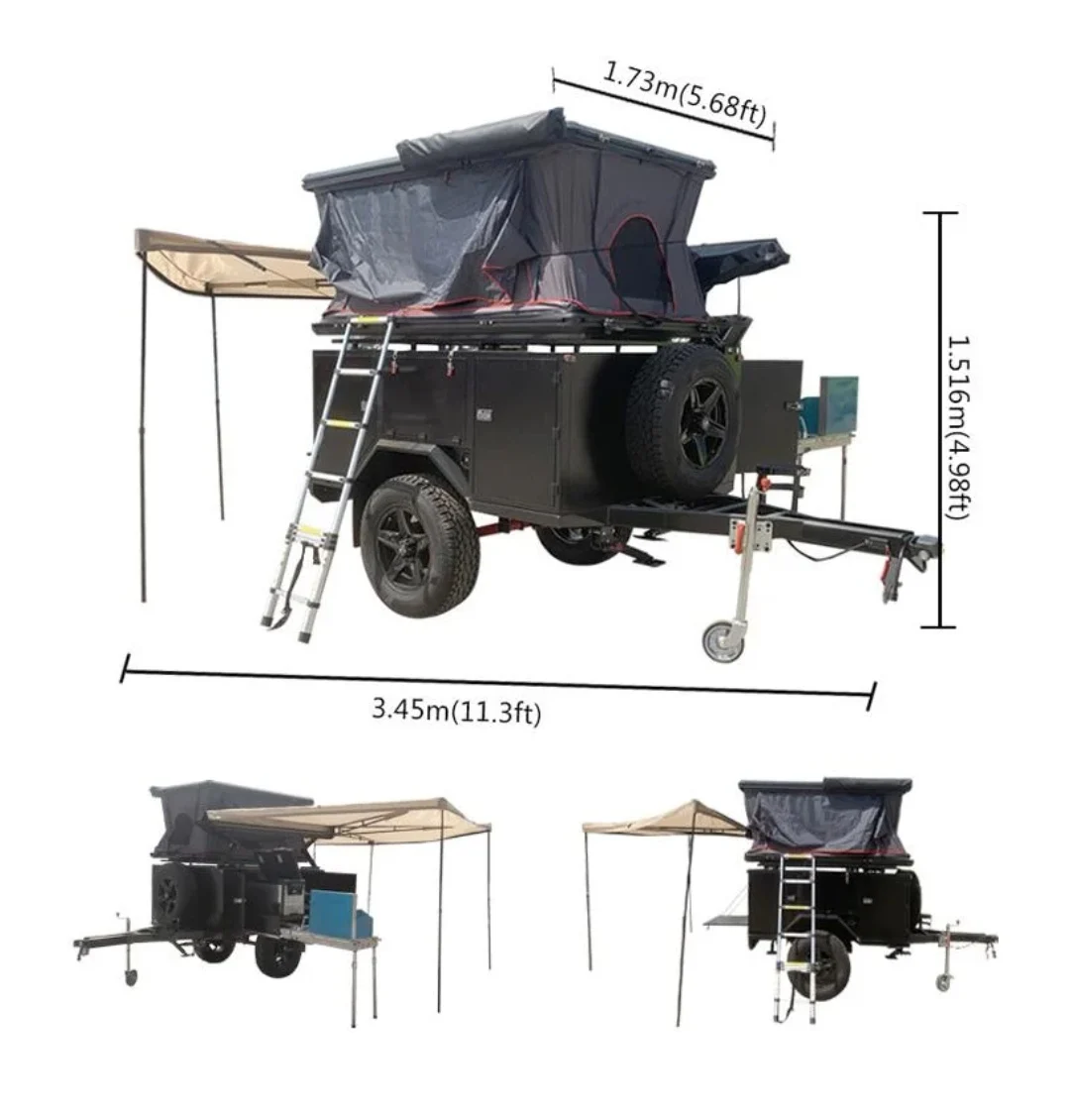 Factory Small Camping Trailer caravan hardtop offroad caravan toy hauler trailer