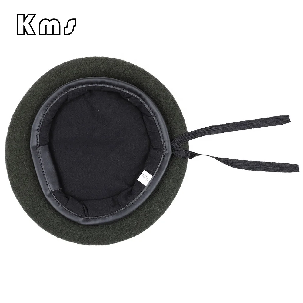 KMS Customization Professional Factory Wholesale Hot Sale French Men 100% Wool Comfortable  Green Boina Francesa French Berets
