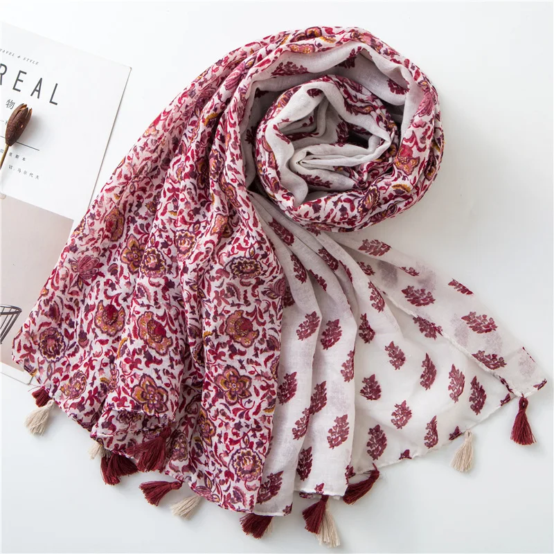 cotton linen scarves shawls women hijab muslim scarf