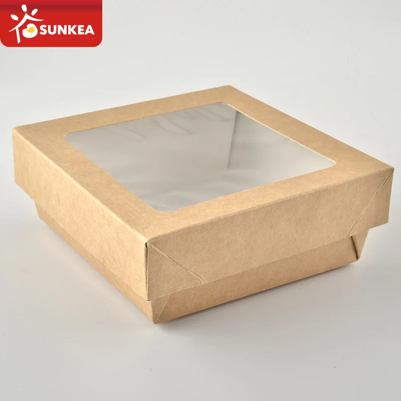 Fancy packaging paper window cake bakery box for cake with window