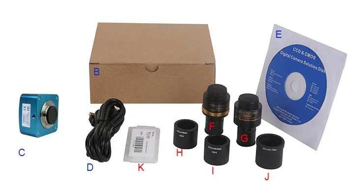 UCMOS Series 5MP 9MP Resolution Color Digital C-mount USB2.0 CMOS Camera for Microscope