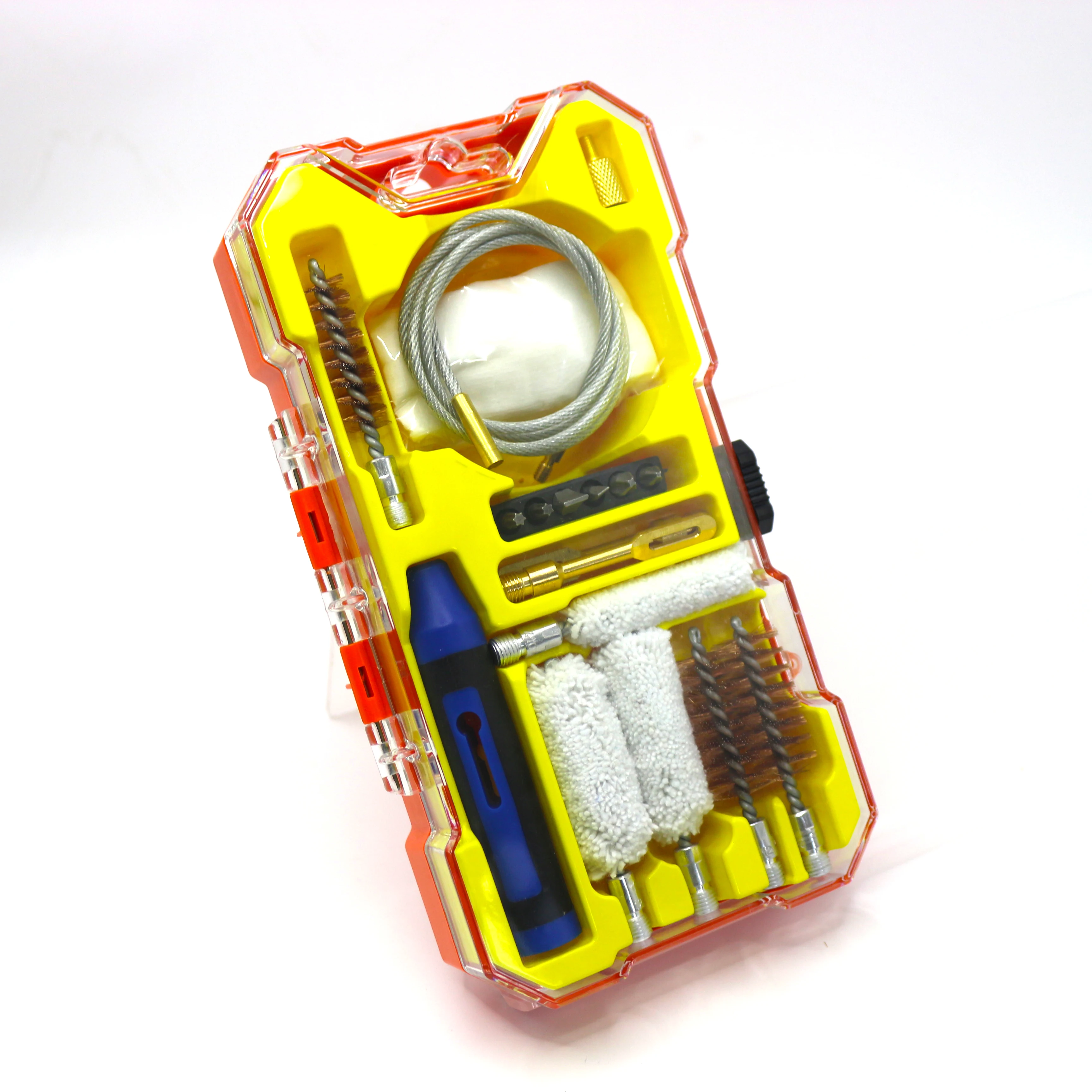 18 Pcs Hunting Cleaning tool Brass Adaptor, Cotton Mop,Phosphor Bristle Bronze Bore Gun Cleaning Brush