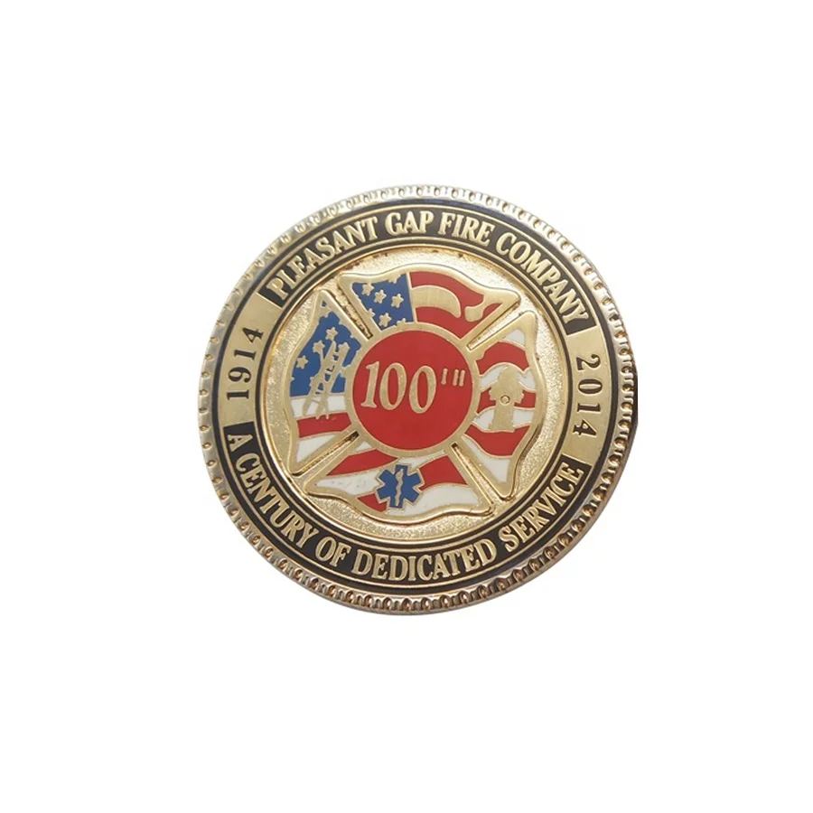 Custom made plating in gold metal coins soft enamel coins
